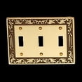 thumbnail image 3 of Victorian Switch Plate Triple Toggle Antique Solid Brass Renovators Supply, 3 of 4