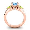 thumbnail image 4 of 2.50 Carat Stylish Round Shape Blue Topaz & Peridot Gemstone Wedding Ring for Women Solid 14K Rose Gold Size 3.5 by Diamond-Capitals, 4 of 8