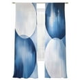 thumbnail image 2 of Abstract Stitching Sheer Curtains 108 Inches Long 2 Panels Blue White Circular Gradient Light Filtering Semi Sheer Window Curtains Drapes for Bedroom Living Room 52"x108", 2 of 7