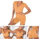 thumbnail image 4 of Conjuntos de entrenamiento sin costuras para mujer, leggings de yoga, ropa deportiva, traje de tirantes corto para gimnasio M Café Ligero M, 4 of 8