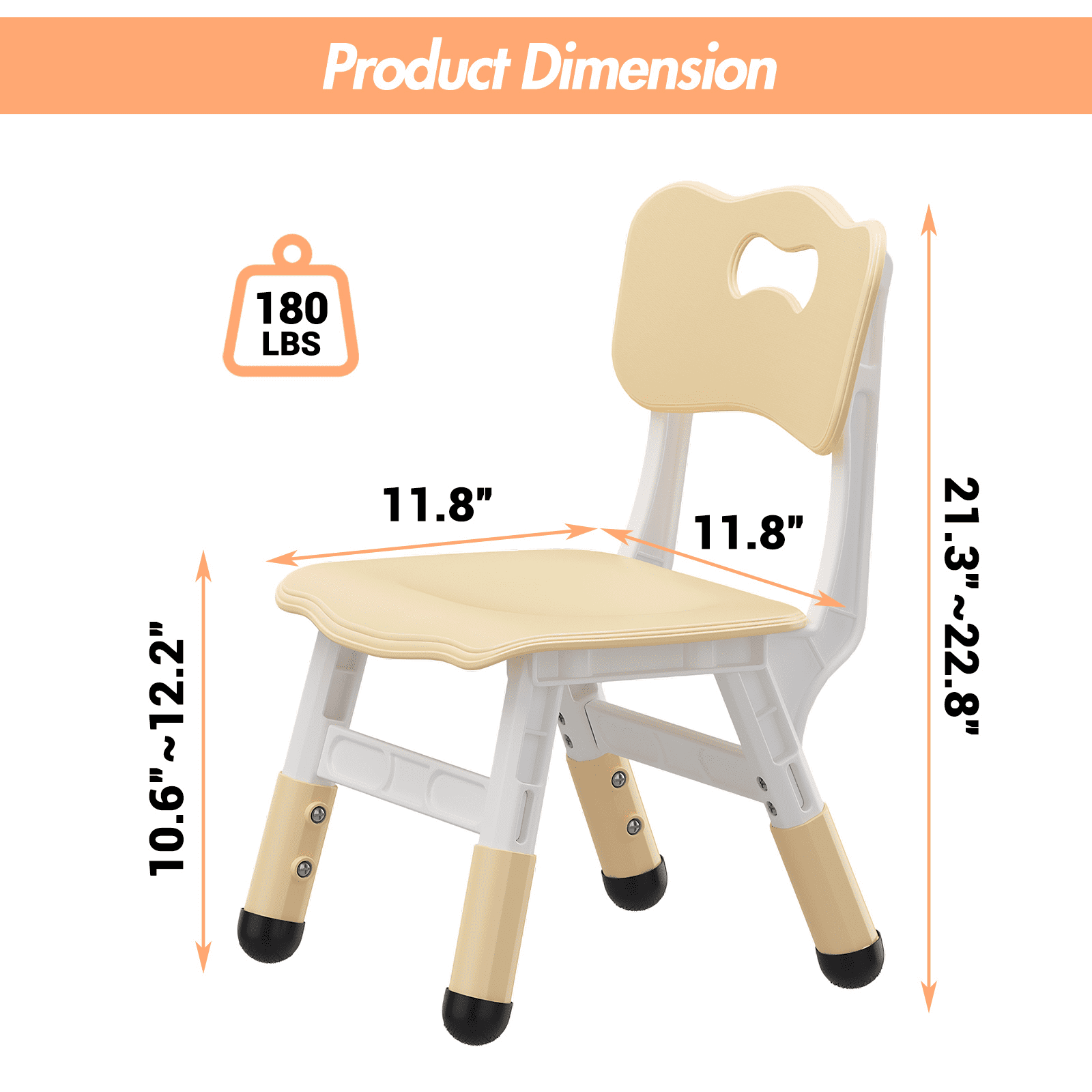Kids Chair Set of 2 with Height Adjustable Chair, Plastic Toddler Chairs for Children Boys Girls, Kids Hammock Chair, Booster Chairs for Toddlers
