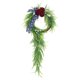 thumbnail image 2 of Corona patriótica del Día de la Independencia con rosas rojas y cintas azules para colgar en la pared y la puerta., 2 of 7