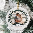 thumbnail image 2 of Add Photo Couple First Christmas Together Ornament 2025, Custom Name Text Date Mr & Mrs 1st Christmas Ornament Gift for Newlywed Couple, Wedding Anniversary Keepsake Decoration, 2 of 5