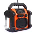 thumbnail image 1 of Bingxue Jobsite Radio Altavoz Bluetooth, 30W IPX 66 Impermeable Radio Reloj FM Portátil con Luces LED, Radios FM Anticolisión para Sitio de Construcción/Exterior/Pesca/Fiesta/Camping (Naranja), 1 of 5
