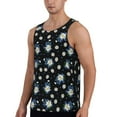 thumbnail image 2 of Easygdp Daisies Flowers Men's Tank Top, Sleeveless Muscle T Shirts, Breathable, Quick-Dry, Loose for Gym, Running, Fitness - Medium, 2 of 9