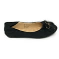 thumbnail image 5 of Victoria K Women's Foldover Sueded Faux Fur Gold Bow Ballerina Flats, 5 of 9
