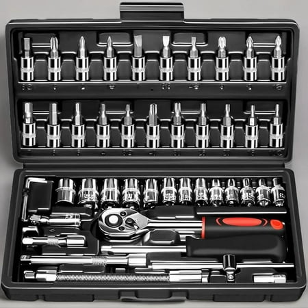 Car Repair Tool Kit Multipurpose Screwdriver & Socket Combination Tool Kit Professional Hand Tool for Mechanics & DIY Enthusiasts Tool Box Ratchet Heavy Duty Hardware Industrial Tool Kit Set