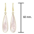 thumbnail image 3 of AeraVida Unique Light Pink Rose Quartz Long Teardrops Gold-Plated Silver Dangle Earrings, 3 of 5