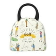 thumbnail image 3 of Vsdgher Insulated Lunch Bag Simple Bento Cooler Bag Lunch Tote Bag , Suitable for picnics, school, work (Golf Icons And Golfer Print ), 3 of 5