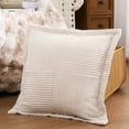 thumbnail image 5 of Throw Pillows for Couch, Yamaziot 18" x 18" Decorative Pillow Accent Cushion for Sofa Bed Living Room, Cream White Corduroy, 2 Pack, 5 of 9