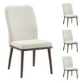 thumbnail image 6 of EOP Modern Dining Chairs Set of 4, Fabric Upholstered Dining Room Chairs, Wooden Armless Kitchen Side Chairs with Solid Wood Legs and Padded Seat, Beige, 6 of 9