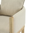 thumbnail image 6 of Christopher Knight Home Linen Upholstered Dining Chair, Accent Armchair with Solid Wood Frame, Natural+Beige, Set of 4, 6 of 11