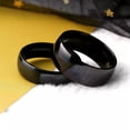 thumbnail image 5 of 6mm/8mm Black Plating Bands Men's Women Titanium Steel Engagement Ring Size 5-13, 5 of 7