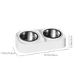 thumbnail image 3 of Btomtd Stainless Steel Elevated Pet Bowls, Non-Slip Pet Food and Water Dishes for Medium Large Dogs and Cats, Tip-Proof Feeding Dog Bowls and Cat Bowls, White, 3 of 6