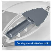 Mainstays Dessert Carrier, Rectangular Design, Clear Plastic with Dark Gray Handle and Clasps, Includes Slice-and-Serve Utensil (1 Each) 18 x 12 x 4.3