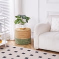 thumbnail image 5 of Casa Pura Furniture Bohemian Green Jute Round Poufs, Scratch-Resistant, 5 of 5