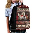 thumbnail image 3 of Uourmeti Horse Print Backpack for Students, 17 Inch Side Mesh Pockets Fine Workmanship School Backpack for Travel Shopping, 3 of 6