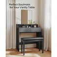 thumbnail image 5 of Banc Piano Duo en Bois avec Coussin Rembourré et Rangement pour Musique Noir ULPB75BK, 5 of 5