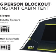 CORE 11 x 9 6 Person Blockout Instant Cabin Camping Tent, 22lbs