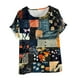 thumbnail image 1 of Vestidos Casuales Para Mujer, Blusas De Mujer De Moda Blusa tipo túnica informal de lino con estampado de peces y botones de manga corta para mujer, 1 of 4