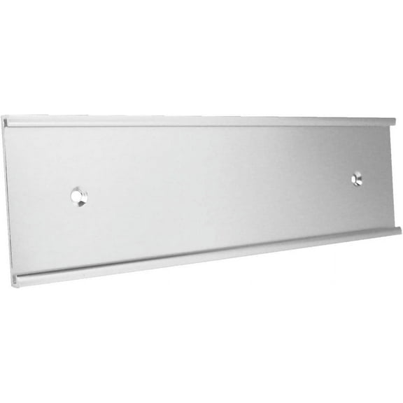 Wall Mount Name Plate Holders Matte Silver (Not Shiny)- Pack of 10 (2" x 8")