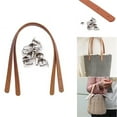 thumbnail image 2 of PU Leather Purse Handbag Strap, Purse Handles with Rivets, Making Supplies for Bag, Purse, Basket, 1 Pair (Brown) 23.6x0.71", 2 of 3