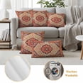 thumbnail image 2 of 2 Pack Outdoor Waterproof Throw Pillow Covers,Abstract Bohemian Floral Decorative Square Pillow Case Patio Pillowcases for Chair Couch Sofa 16x16in, 2 of 9