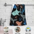thumbnail image 4 of Blue Whale Ocean Hand Towels 2 PCS, Underwater Kitchen Towel Ultra Soft and Highly Absorbent,Decorative Fingertip Face Towel for Bathroom Hotel, 28.3"x14.4", 4 of 4