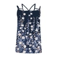 thumbnail image 4 of Cagogo Ladies Spaghetti Strap Sleeveless Pleated Tank Tops Under $5 Going Out Floral Printed Scoop Neck Flowy Cami Tshirts Loose Fit Plus Size Tanks Outfits, 4 of 6