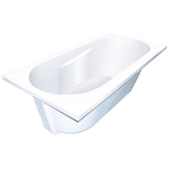 Transolid Brookfield 60"L x 32"W x 19"H Artificial Stone Freestanding/Drop-in/Undermount Bathtub, White
