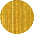 thumbnail image 1 of Ahgly Company Machine Washable Indoor Round Abstract Yellow Modern Area Rugs, 8' Round, 1 of 4