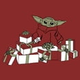 thumbnail image 2 of Women's Star Wars: The Mandalorian Christmas The Child Gifts Galore Graphic Tee Red Medium, 2 of 4