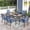 Blue, variant on Sophia & William 7 Piece Patio Metal Dining Set Patio Dining Table and 6 Brown Textilene Chairs