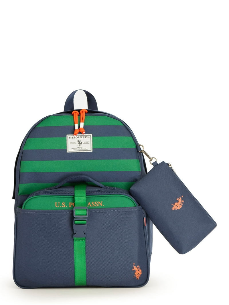 U.S. Polo Assn. Boys Water-Resistant Backpack, Lunch Tote