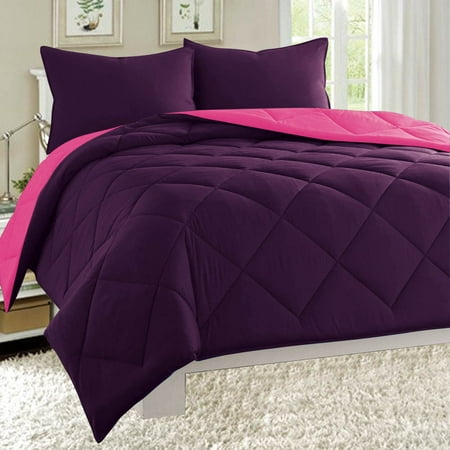 Dayton Queen Size 3 Piece Reversible Comforter Set Soft Brushed
