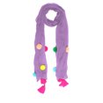 thumbnail image 3 of eloria Women's Chiffon Pom Pom Dupatta Long Stole Scarves Ethenic Chunni Stole Color: Pink, 3 of 4