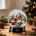 thumbnail image 3 of Christmas Snow Globe Ornament Church Scene Hanging Tree Pendant Decor, 3 of 6