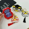 thumbnail image 3 of for Samsung Galaxy Buds FE/Buds 2 pro/Buds 2/Buds pro/Buds Live,Cute Cartoon Creative Dragon Head Design Silicone Earphone Case with Same Keychain (red), 3 of 11