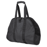 ShelterLogic 90418 Heavy-Duty Open Ended Water-Repellent Polyester Log Holder Firewood Carrier Bag, Black for Fireplace Firepit Campfire