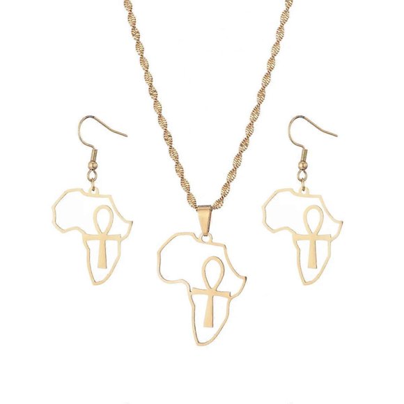 African Egyptian Ankh Cross Jewelry Set Women Jewelry Girls Egypt Hieroglyphs Crux Ansata