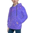 thumbnail image 2 of Haiem Purple Glitter Pattern Boys Hoodie, Youth Pullover Hooded Sweatshirt, Kangaroo Pocket Hoodie for Kids Girls -Large, 2 of 6