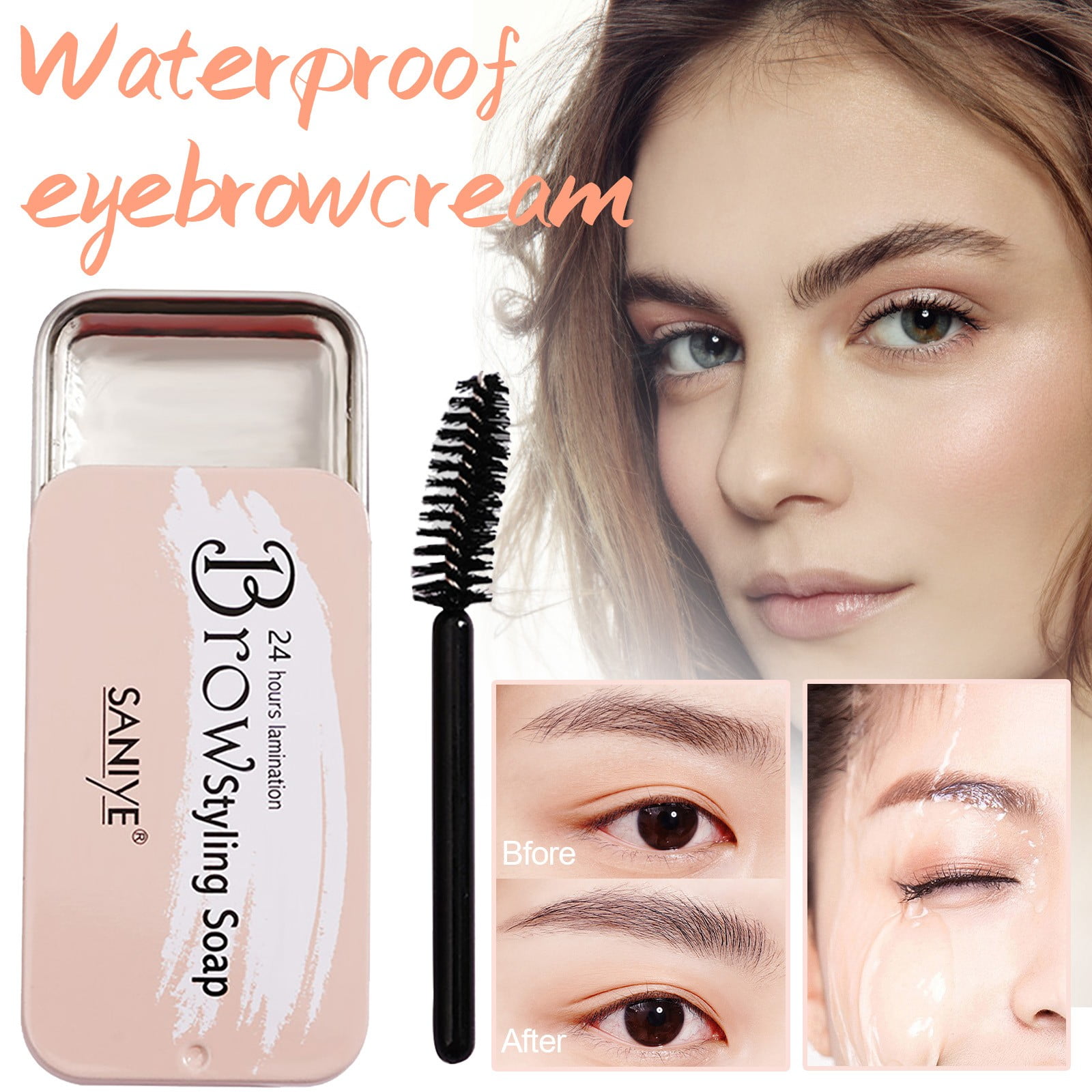 Clear Eyebrow Solid Gel Styling Kit Long Lasting Wax Waterproof Pomade