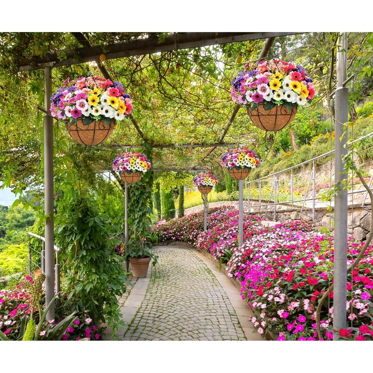 Simulation English Ivy Plant Vine Hanging Basket Home Veranda Decorative  Artificial Silk Morning - Walmart.com