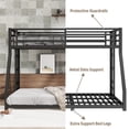 thumbnail image 6 of Bellemave Full XL Over Queen Size Metal Bunk Bed Heavy-Duty Bunk Bed Frame with 2 Ladders and Guardrails Full XL Over Queen Floor Bunk Beds for Adults, Teens, Black, 6 of 10