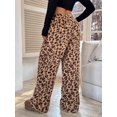 thumbnail image 2 of Women Leopard Print Elastic Waist Wide Leg Pants Loose Flowy Trousers for Vacation Daily Wear, 2 of 6