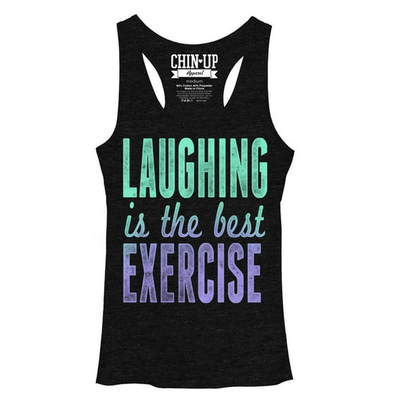 Women's CHIN UP Laughter Racerback Tank Top Black Heather X Large