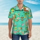 thumbnail image 2 of Balery Hello Summer Camisas hawaianas de manga corta para hombre, camisas playeras de corte holgado, camisas de vacaciones con botones,3X-Large, 2 of 7