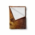 thumbnail image 2 of Animal Soft Flannel Fleece Throw Blanket, Hawk Eagle Bird Face and Claws Feathers Wings Like Background Art Print, Cozy Plush for Indoor and Outdoor Use, 50" x 60", Brown, by Ambesonne, 2 of 6