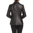 thumbnail image 3 of Women's Genuine Lambskin Leather Jacket Slim Fit Biker Black jacket Coat, 3 of 4