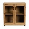 thumbnail image 3 of Baxton Studio Zentra Modern and Contemporary Oak Brown Finished Wood 2-Door Storage Cabinet with Glass Doors, 3 of 7